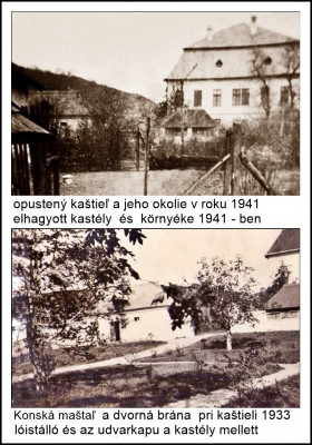 západná strana kaštieľa 1940  a koňský maštal 1932.jpg